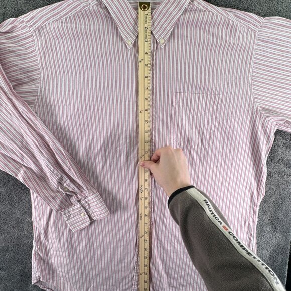 Gitman Bros Long Sleeve Button Up Shirt Men’s 17 35 Striped Pink White Cotton - Picture 3 of 13